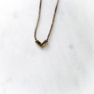 Tiny Gold-Tone Chevron Necklace